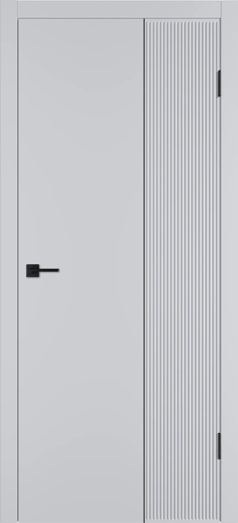 Integra 27.2 ДГ 800*2000 Светло-серая эмаль Молдинг Черный