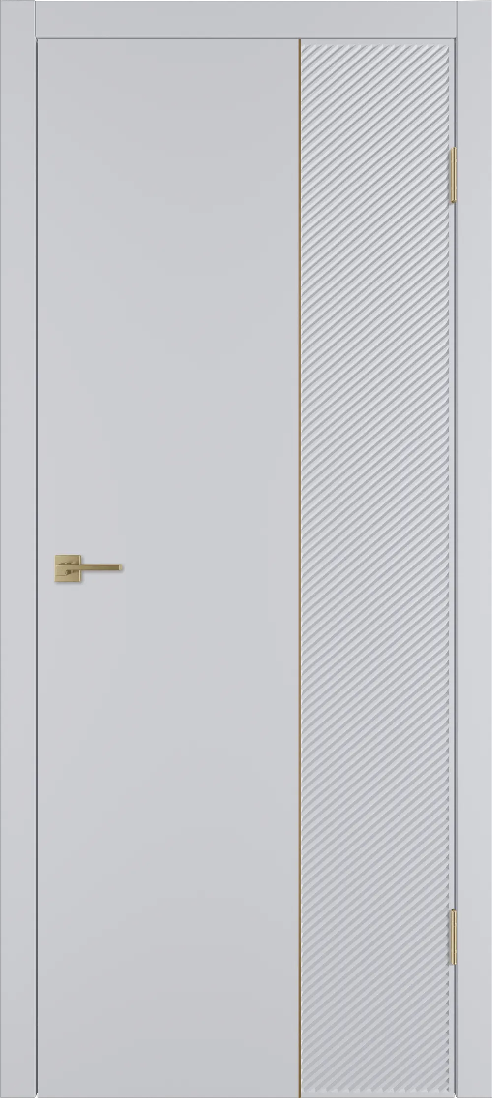 Integra 26.2 ДГ 800*2000 Светло-серая эмаль Молдинг Золото