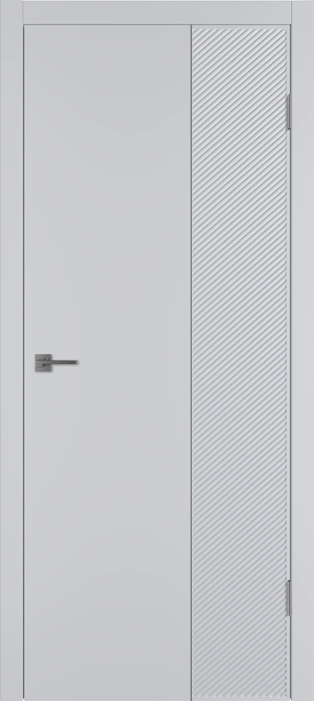 Integra 26.2 ДГ 800*2000 Светло-серая эмаль Молдинг Серебро