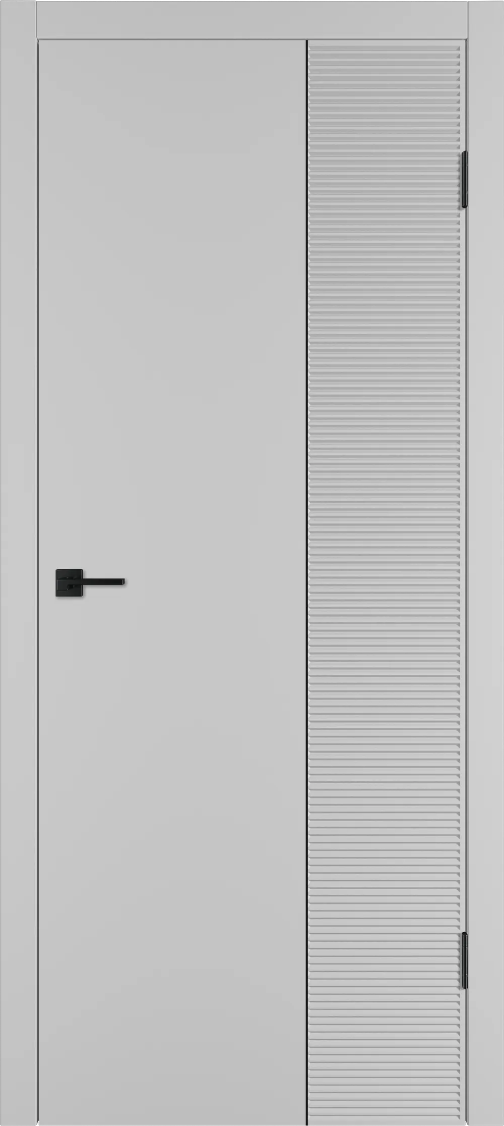 Integra 28.2 ДГ 800*2000 Серебро эмаль Молдинг Черный