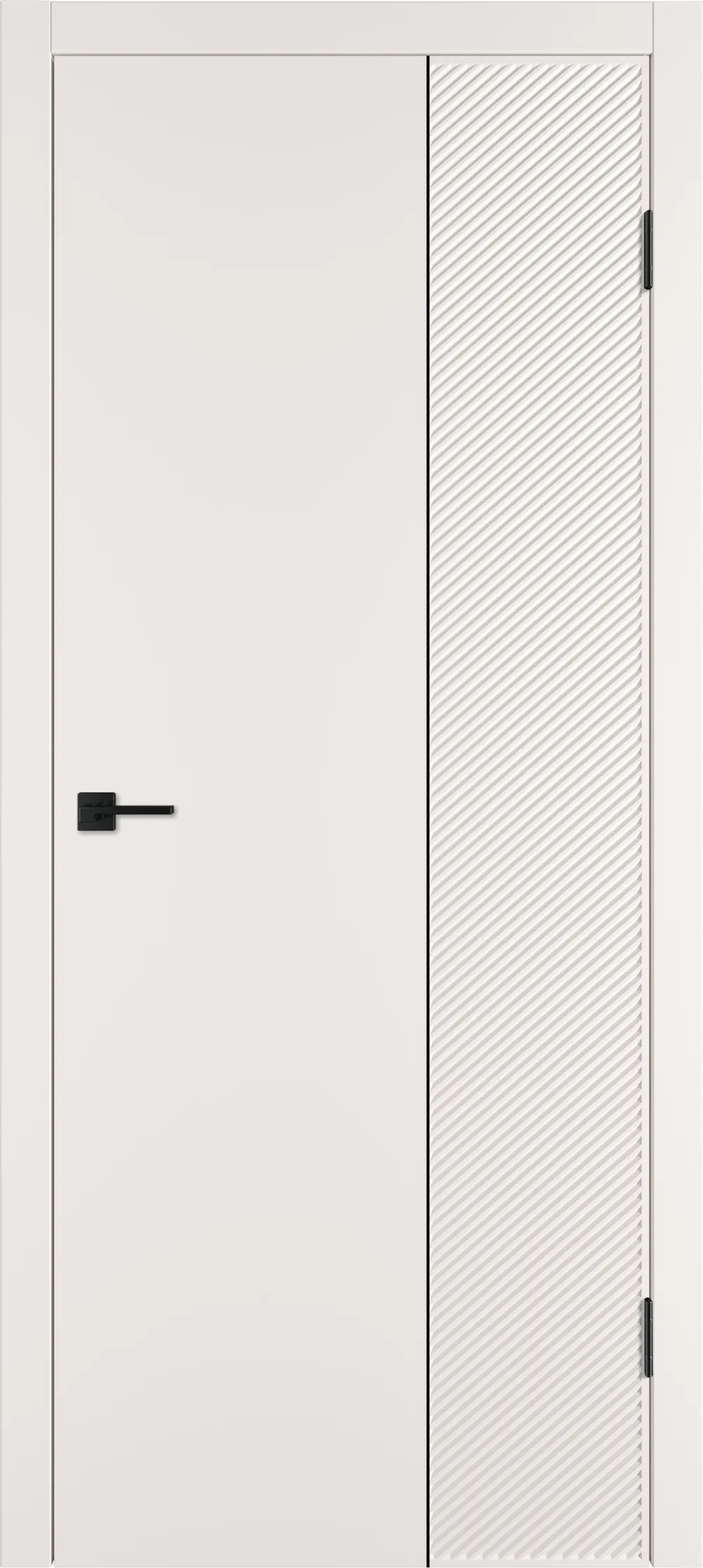 Integra 26.2 ДГ 800*2000 Слоновая кость эмаль Молдинг Черный