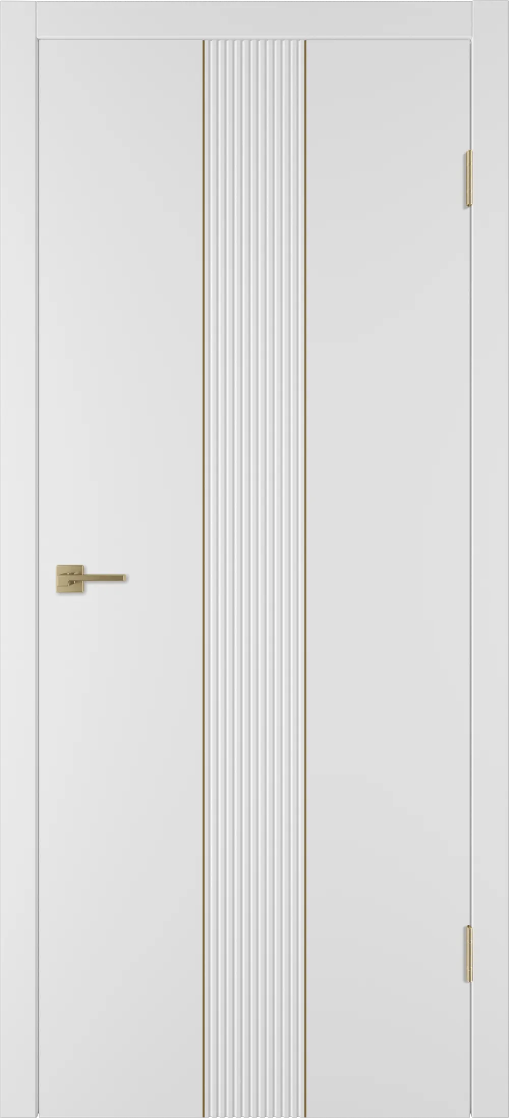 Integra 65 ДГ 800*2000 Белая эмаль Молдинг Золото