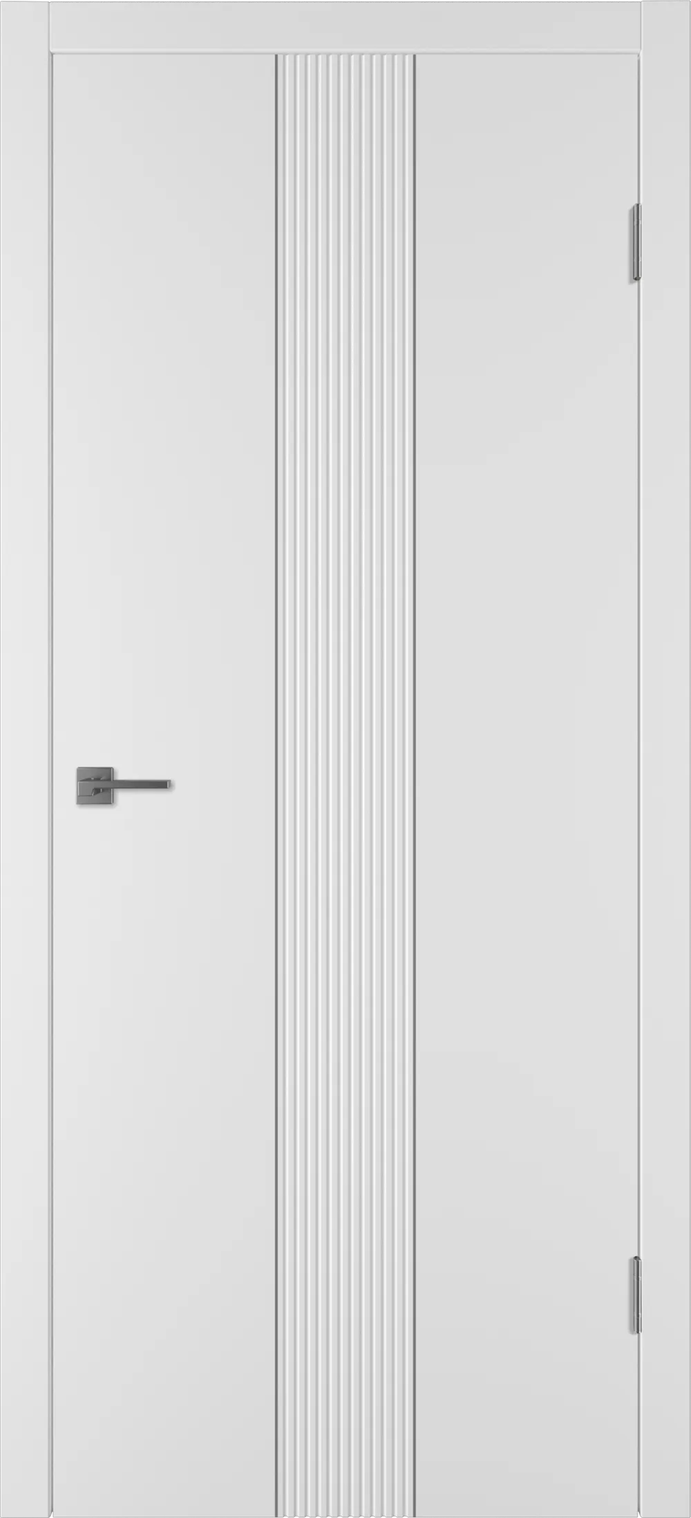 Integra 65 ДГ 800*2000 Белая эмаль Молдинг Серебро