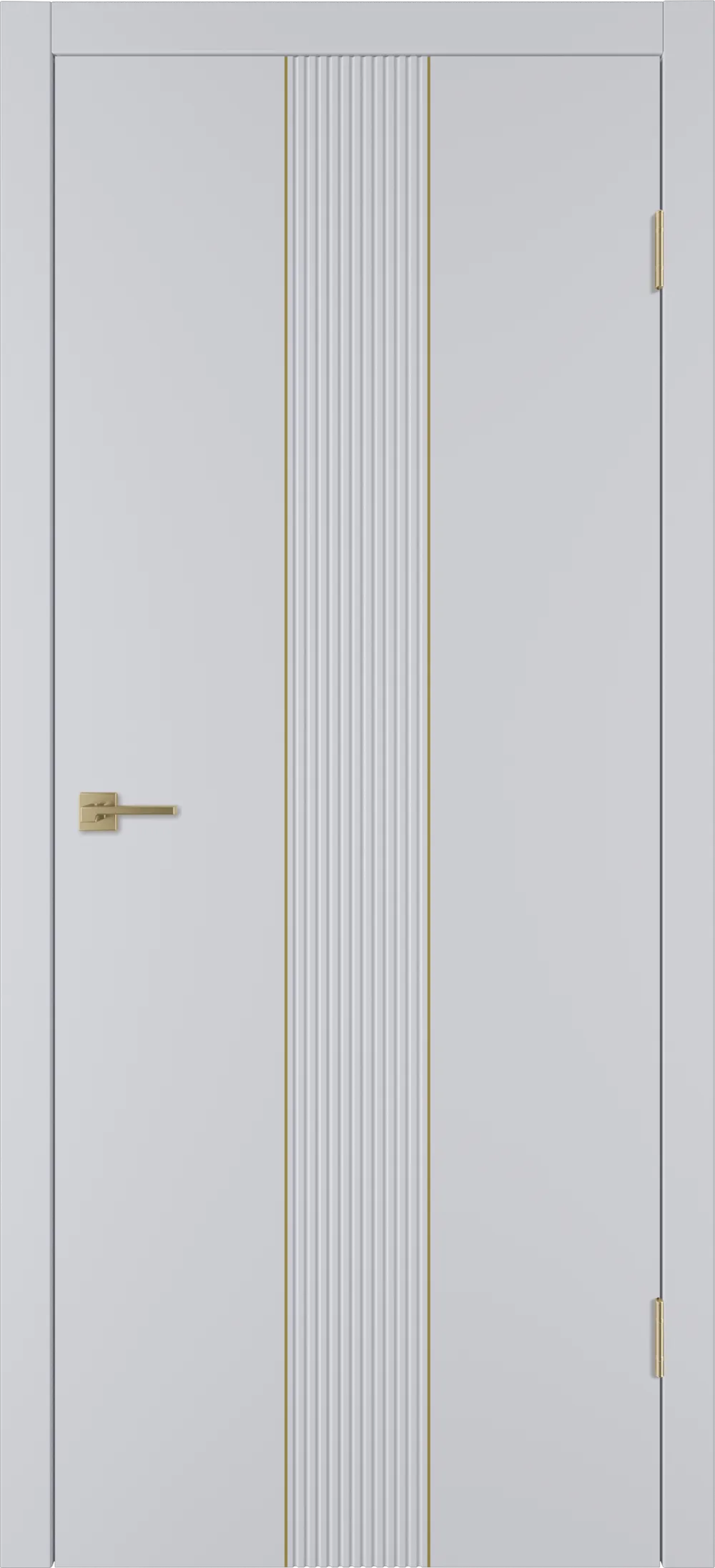 Integra 65 ДГ 800*2000 Светло-серая эмаль Молдинг Золото