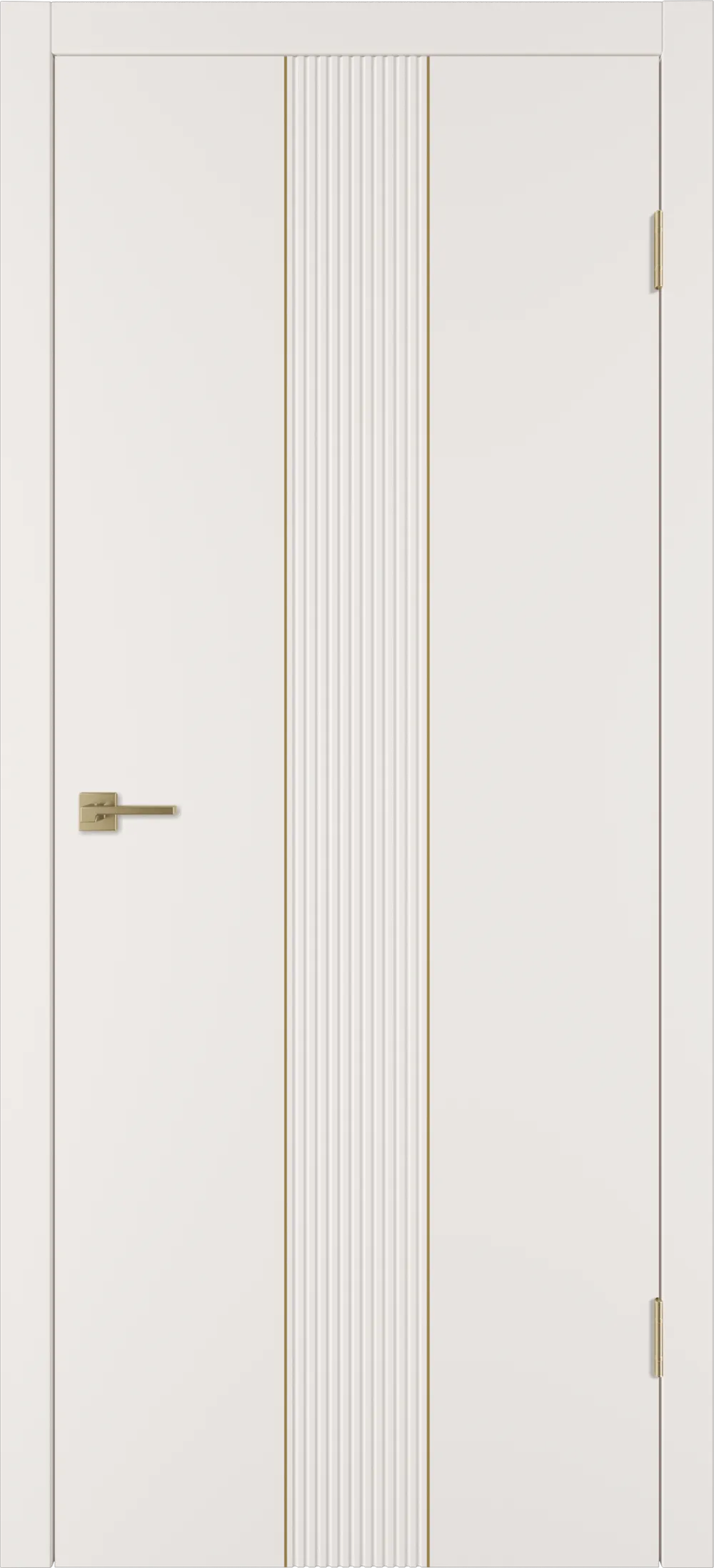 Integra 65 ДГ 800*2000 Слоновая кость эмаль Молдинг Золото