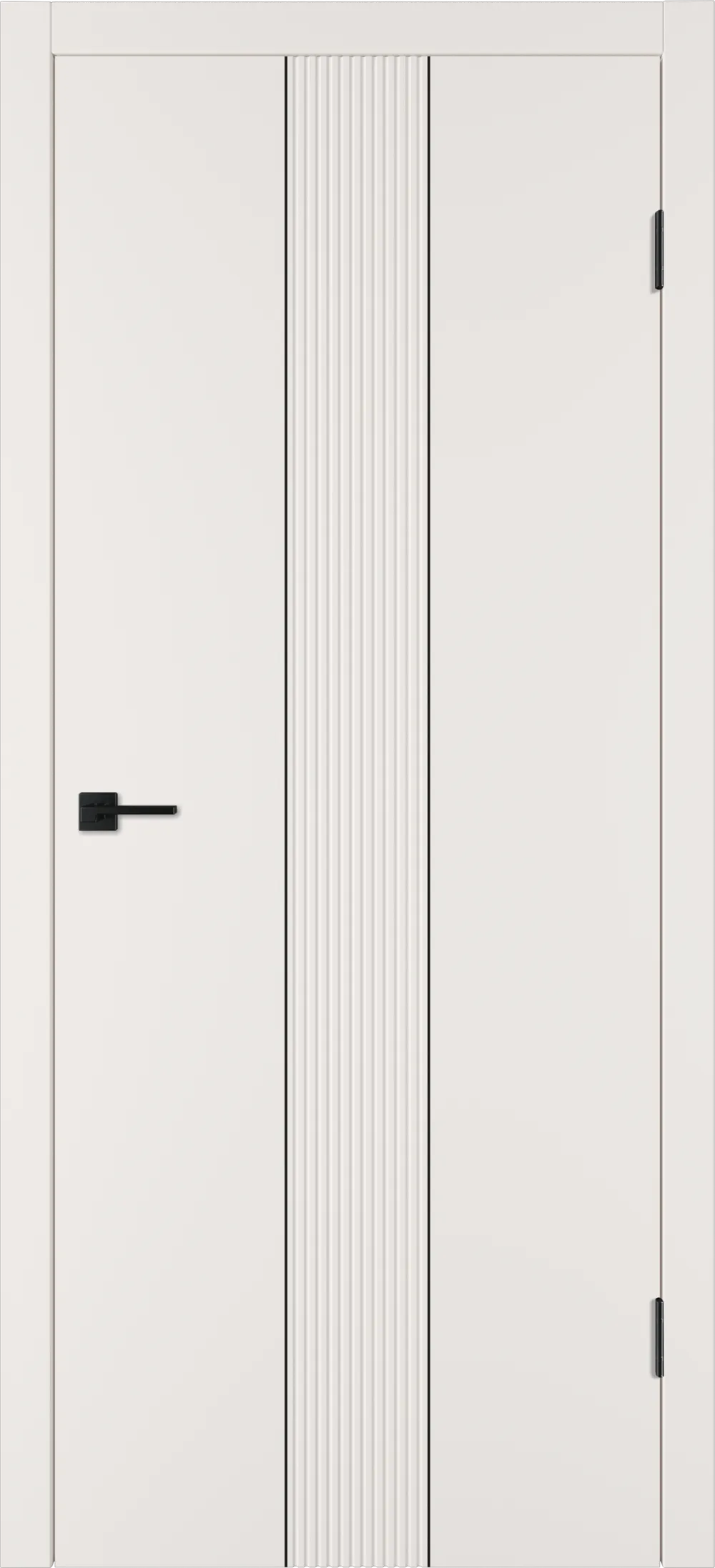 Integra 65 ДГ 800*2000 Слоновая кость эмаль Молдинг Черный