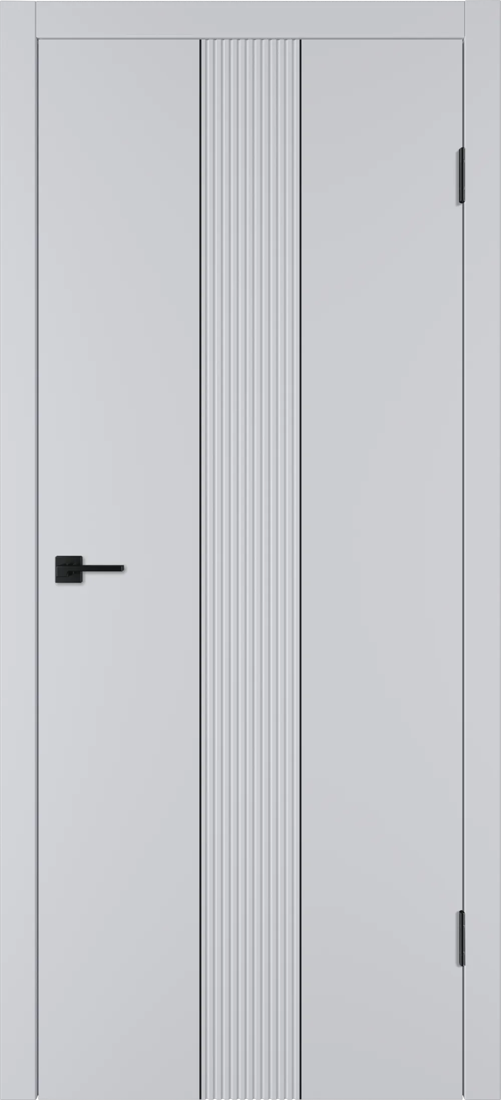 Integra 65 ДГ 800*2000 Светло-серая эмаль Молдинг Черный