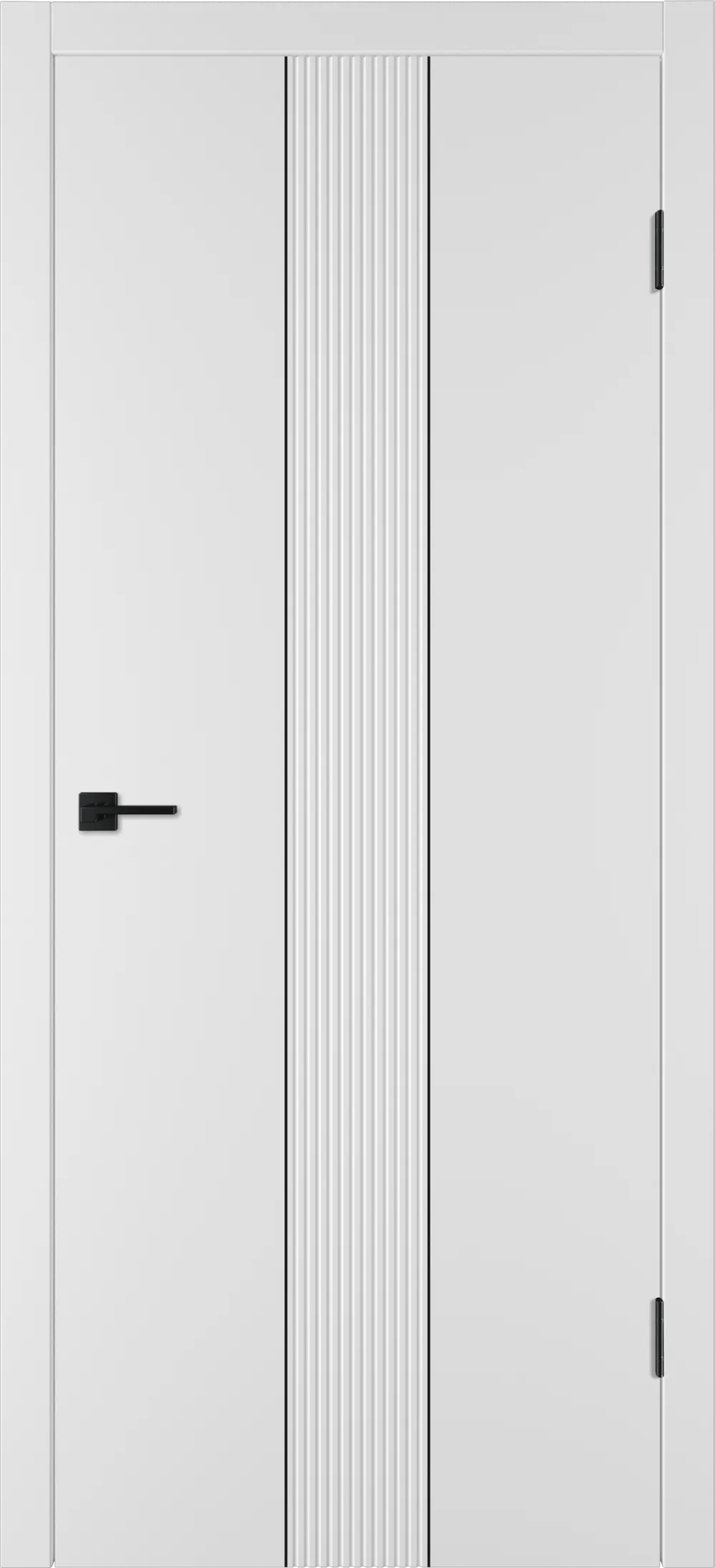 Integra 65 ДГ 800*2000 Белая эмаль Молдинг Черный