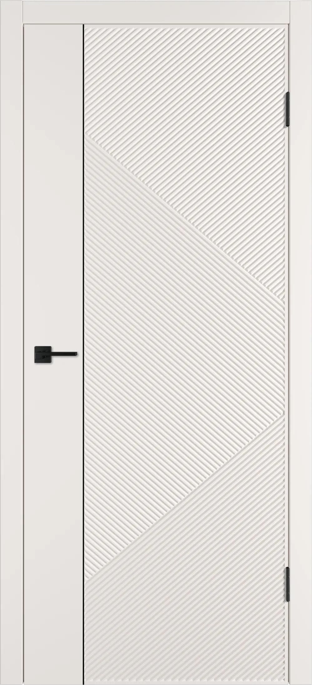 Integra 25.1 ДГ 800*2000 Слоновая кость эмаль Молдинг Черный