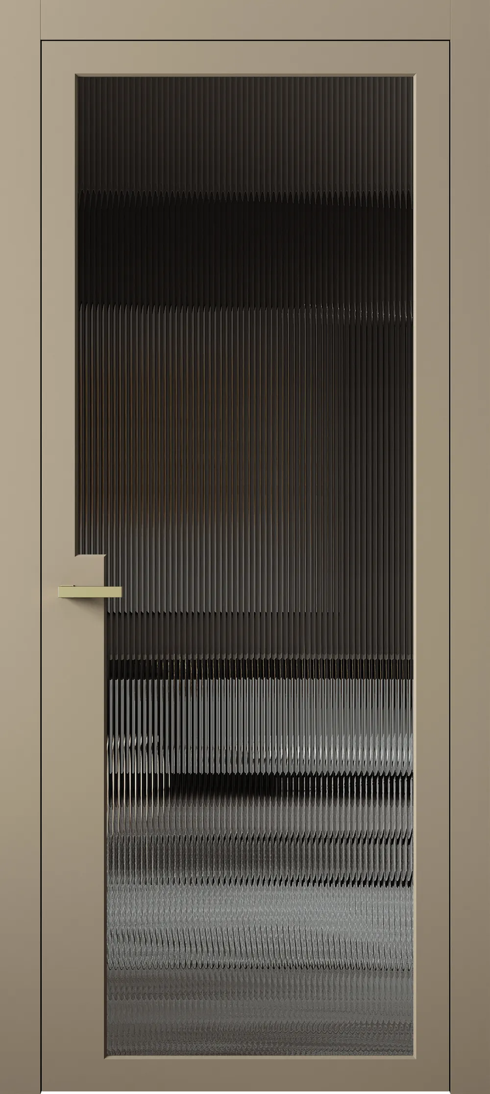 Ultra 1 ДО Рифленое стекло ФЛУТС графит 800*2000 (38) Стронг сантьяго ПВХ в цвет полотна с 2-х сторон Врезка 0