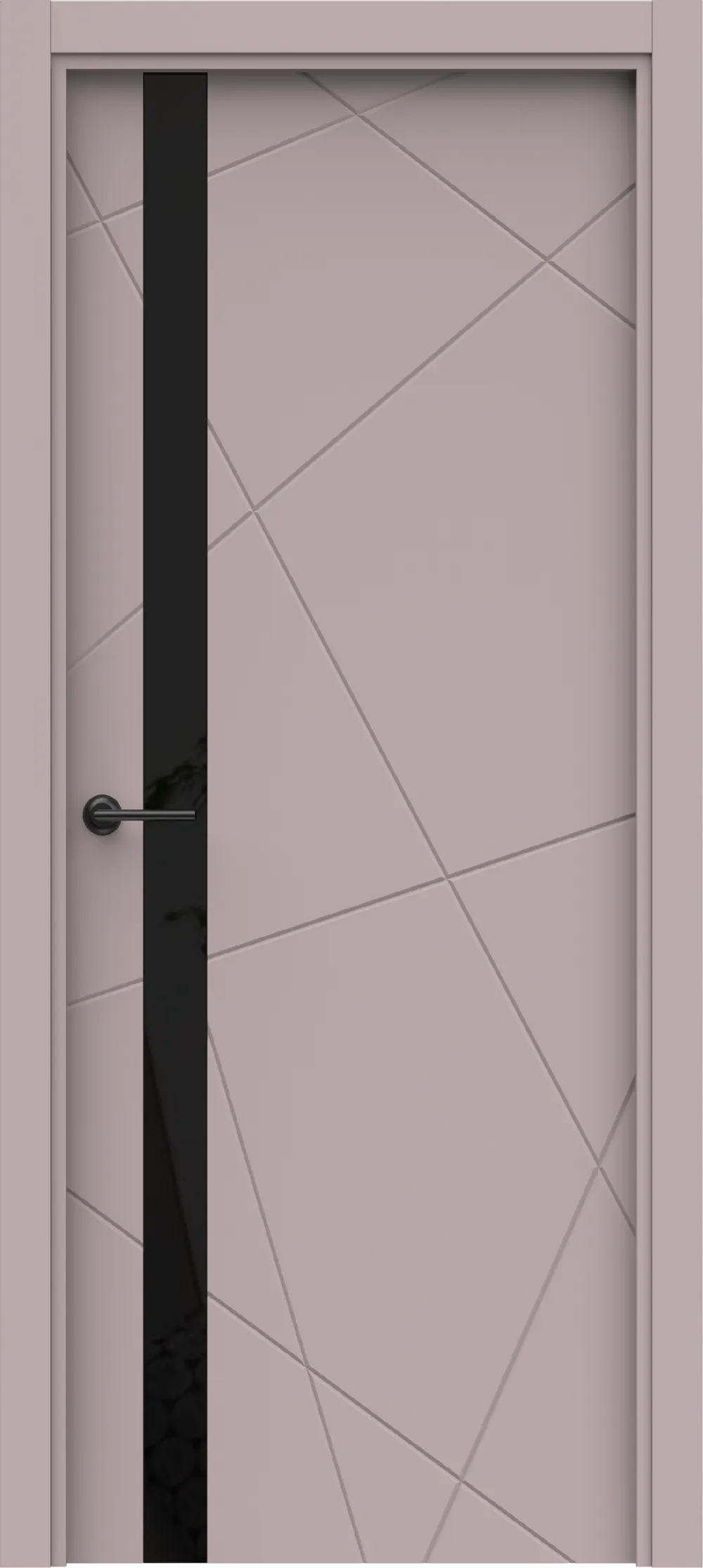 Blend 13 ДГ Lacobel черный лак 800*2000 (38) Софт лаванда ПВХ в цвет полотна с 2-х сторон Врезка 0