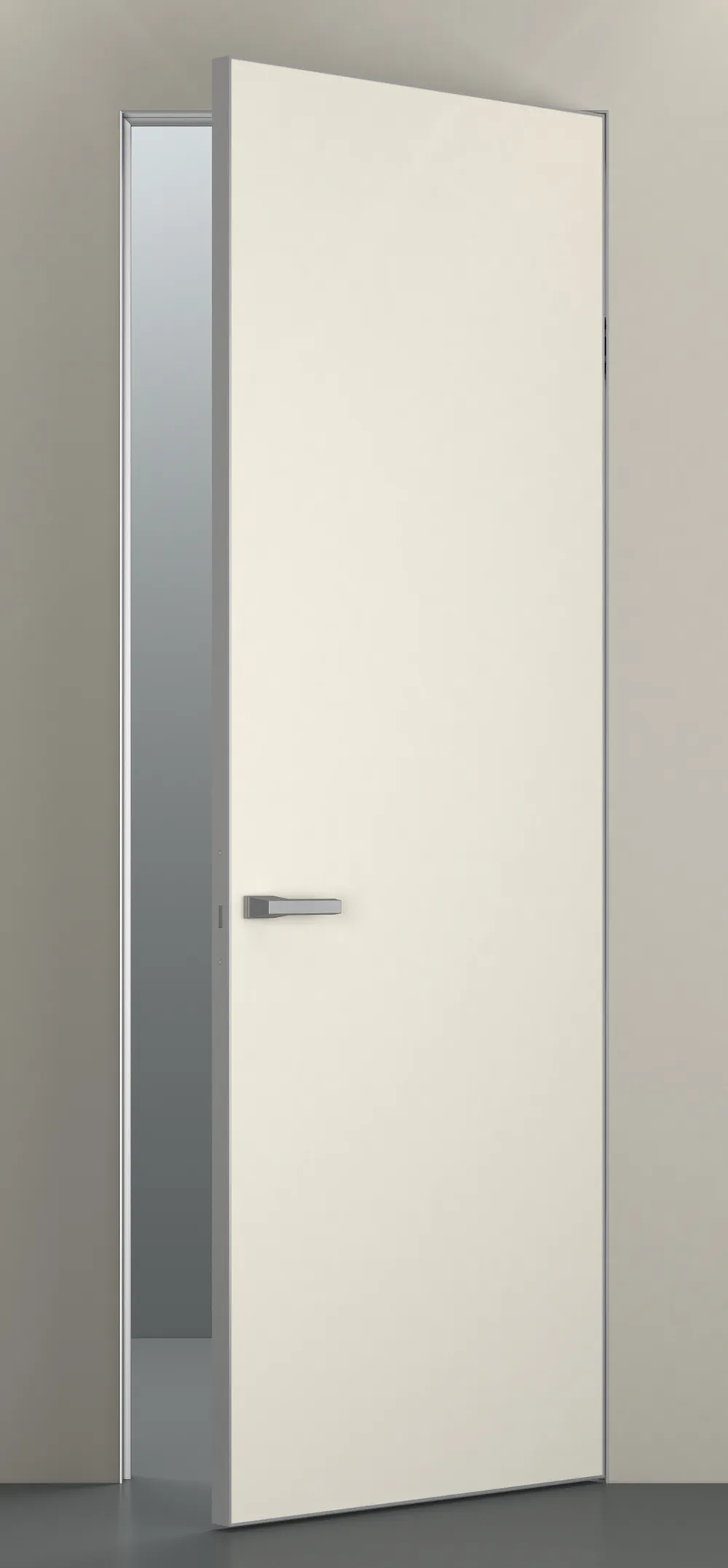 Дверное полотно Invisible (42 мм) 800*2000 Грунт ALU Хром с 4-х сторон (Тип 9) зпз Vantage под фикс./ARNI 410/196 зпп 2.0 под 2 шт