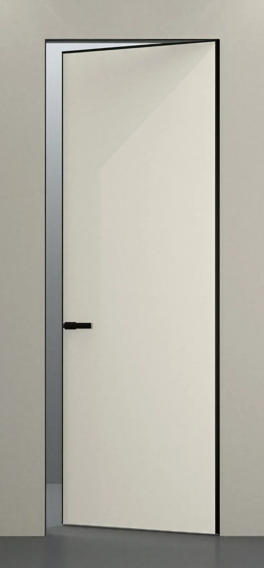 Дверное полотно Invisible (42 мм) REVERSE 800*2000 Грунт ALU Черная с 4-х сторон (Тип 9) зпз Vantage под фикс./ARNI 410/196 зпп 3.0 2 шт R