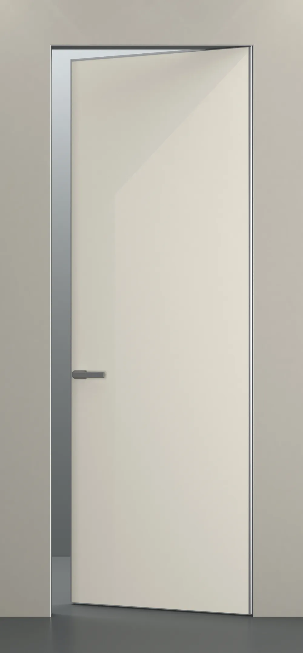 Дверное полотно Invisible (42 мм) REVERSE 800*2000 Грунт ALU Хром с 4-х сторон (Тип 9) зпз Vantage под фикс./ARNI 410/196 зпп 3.0 2 шт R