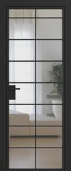 Дверное полотно Grafia прозрачное R01 Черный муар GARDENA Black зпз gardena зпп Otlav IN300 (2 шт)