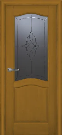 Лео м. ДО графит с фрезеровкой 800*2000 Медовый орех