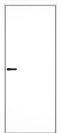 Elen ДГ ART Lite 800*2000 Белая эмаль ALU Черная с 4-х зпз 196 под 2 петли