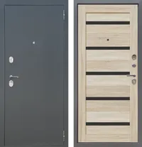 M4 Дуб Сонома светлый вс. Черное стекло 860*2050 R