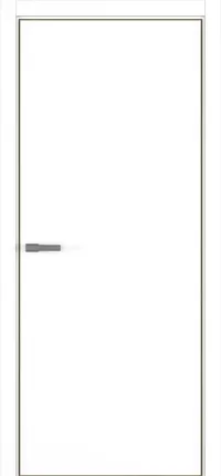 Elen ДГ ART Lite REVERS 800*2000 Белая эмаль ALU Золотая с 4-х зпз 196 под 2 петли L