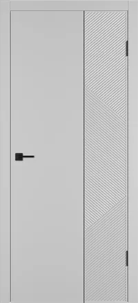 Linea ART2 ДГ 800*2000 Серебро эмаль Молдинг Черный