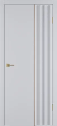 Linea VR2 ДГ 800*2000 Светло-серая эмаль Молдинг Золото