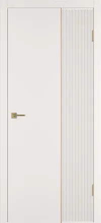 Linea VR2 ДГ 800*2000 Слоновая кость эмаль Молдинг Золото