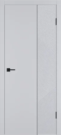 Linea ART2 ДГ 800*2000 Светло-серая эмаль Молдинг Черный