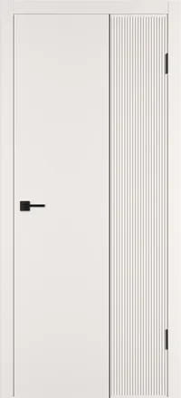 Linea VR2 ДГ 800*2000 Слоновая кость эмаль Молдинг Черный