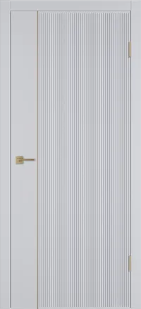 Linea VR1 ДГ 800*2000 Светло-серая эмаль Молдинг Золото