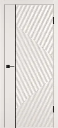 Linea ART1 ДГ 800*2000 Слоновая кость эмаль Молдинг Черный