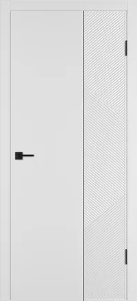 Linea ART2 ДГ 800*2000 Белая эмаль Молдинг Черный