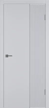 Linea VR2 ДГ 800*2000 Светло-серая эмаль Молдинг Серебро