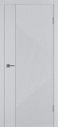 Linea ART1 ДГ 800*2000 Светло-серая эмаль Молдинг Серебро