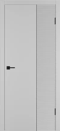 Linea HR2 ДГ 800*2000 Серебро эмаль Молдинг Черный