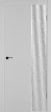 Linea DR2 ДГ 800*2000 Серебро эмаль Молдинг Черный