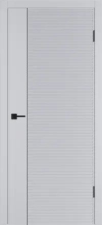 Linea HR1 ДГ 800*2000 Светло-серая эмаль Молдинг Черный