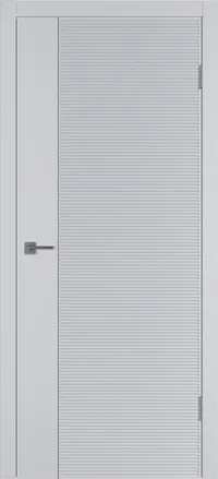 Linea HR1 ДГ 800*2000 Светло-серая эмаль Молдинг Серебро