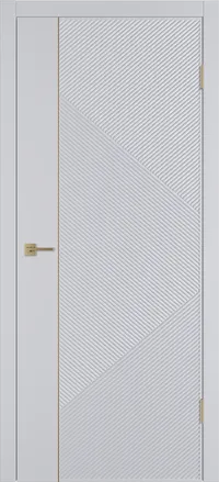 Linea ART1 ДГ 800*2000 Светло-серая эмаль Молдинг Золото