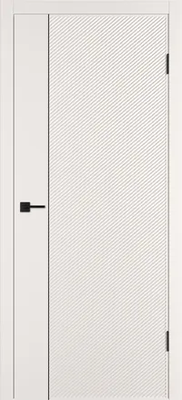 Linea DR1 ДГ 800*2000 Слоновая кость эмаль Молдинг Черный