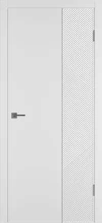 Linea ART2 ДГ 800*2000 Белая эмаль Молдинг Серебро