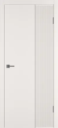 Linea VR2 ДГ 800*2000 Слоновая кость эмаль Молдинг Серебро