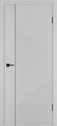 Linea ART1 ДГ 800*2000 Серебро эмаль Молдинг Черный