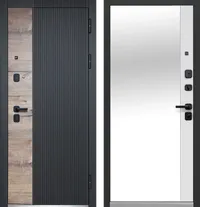 Luxor Дуб Вертикаль Зеркало Эмалит белый вс. Канадский дуб пацифик 860*2050 R