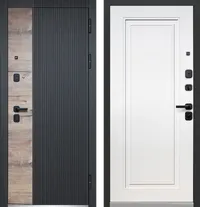 Luxor Дуб Вертикаль Нео Эмалит белый вс. Канадский дуб пацифик 860*2050 R