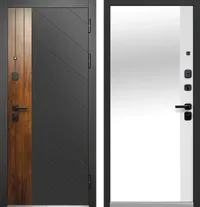 Luxor Диагональ Зеркало Эмалит белый вс. Грецкий орех 860*2050 R