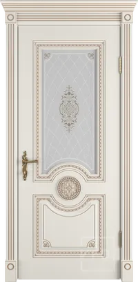 Грета ДО 3D матовое с рисунком 800*2000 Слоновая кость эмаль пат. капучино PC