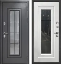 Гарда 9 Ковка стеклопакет Букле графит Белый матовый 860*2050 R