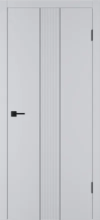 Integra 65 ДГ 800*2000 Светло-серая эмаль Молдинг Черный