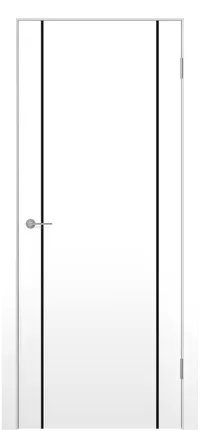MX 3 ДГ 800*2000 Белый полипропилен Молдинг Черный