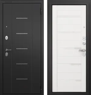 T3 TRUST ECO MP RL-12 Черный муар - Е-142 Lacobel White Белый ларче 